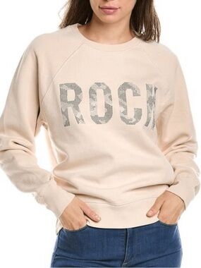 Zadig & Voltaire Cream Sequin 'ROCK' Crewneck Sweatshirt